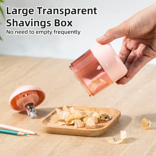 deli Electric Pencil Sharpener, Battery Operated, 6.5–8mm for Classroom - color: Pink
