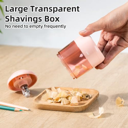 deli Electric Pencil Sharpener, Battery Operated, 6.5–8mm for Classroom - color: Pink