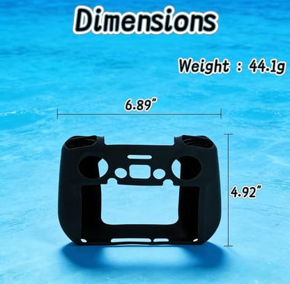 Silicone Protective Cover Case Sleeve for DJI RC 2 Remote Controller, Shockproof Scratch-Resistant Dustproof Grip Sleeve, Compatible with DJI Mini 4 Pro / Air 3 / Neo / Flip Fly More Combo Controller Accessories (Black) - color: Black