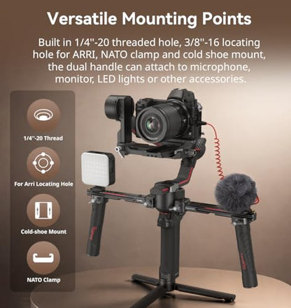 SMALLRIG Dual Handle Handgrip for DJI RS 5/ RS 4 /RS 4 Pro/RS 3/ RS 3 Pro - style: Handle
