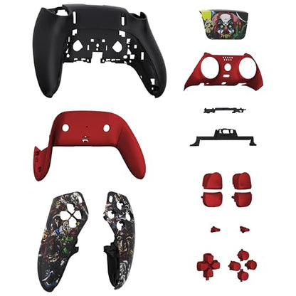 eXtremeRate Full Set Shell with Buttons Touchpad Cover Compatible with ps5 Edge Controller, Scary Party Replacement Decorative Trim Shell Front Back Plates Compatible with ps5 Edge Controller - color: Scary Party