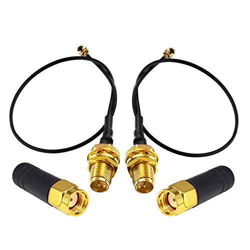 onelinkmore 2.4GHz WiFi Antenna RP-SMA Female Dipole Whip Pack of 2 - size: RP-SMA Female - Pin in center