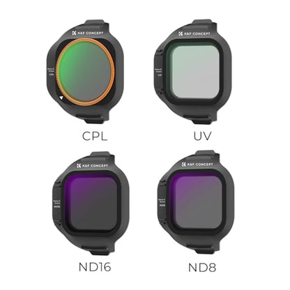 K&F CONCEPT UV CPL ND Filters Set Compatible with DJI Mini 5 Pro - style: ND8+ND16+CPL+UV