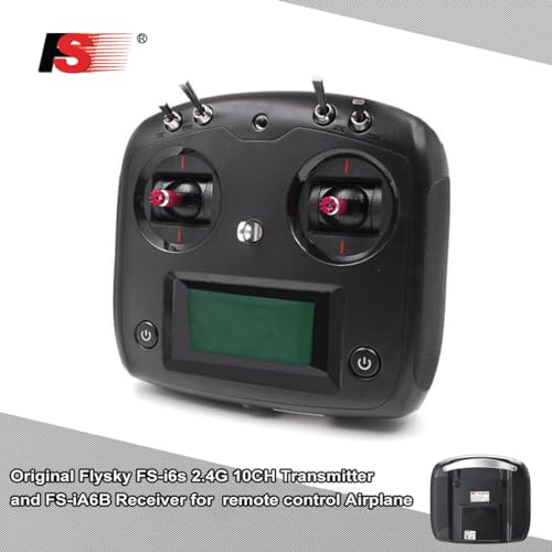 GoolRC Flysky FS-i6s 2.4G 10CH AFHDS 2A RC Transmitter with FS-iA6B Receiver for RC Drone Airplane Multicopter Helicopter (Black) - color: Black