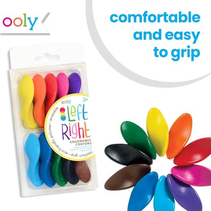 Ooly Left Right Ergonomic Erasable Crayons for Young Kids, Set of 10 - style: Left Right Crayons