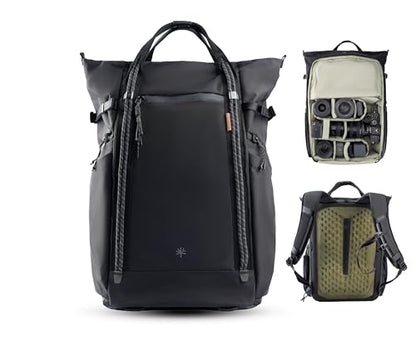 PGYTECH OneGo Roamer Tote Camera Backpack, 25L Dual Carry Tote Bag Black - color: Matte Black, size: 25L