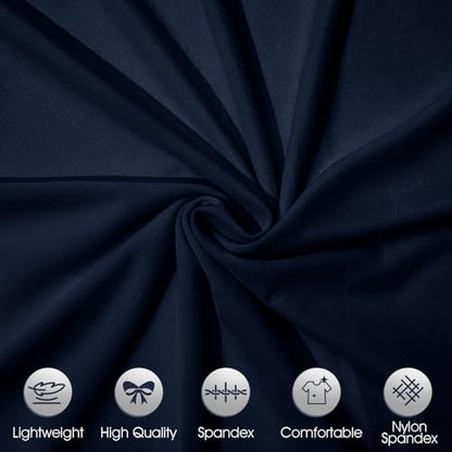 Horbaunal 4-Way Stretch Mesh Fabric by The Yard, Navy 1 Yard - color: Navy, size: 1 Yard