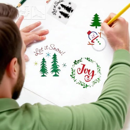 6 Inch Letter and Number Stencils, 40Pcs Plastic Templates for Painting - size: 6 Inch Letter and Number Stencils
