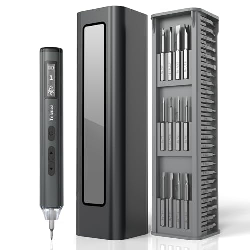 60-IN-1 Mini Electric Screwdriver Set: Precision Driver with 60 S2 Magnetic Bits, 0.5N.m Torque, 5 Clutches, 4 LEDs, USB-C & Magnetic Case, Repair Kit for PC Laptop iPhone RC Drone
