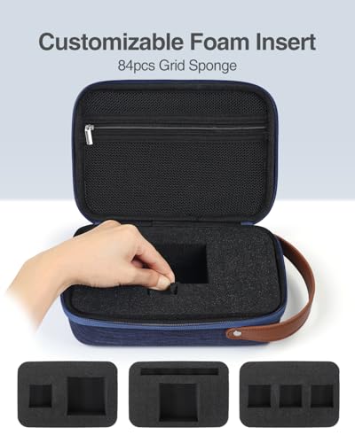 Luxtude Hard EVA Case with Foam, Hard EVA Shockproof Camera Organizer Case - color: Blue, size: Small