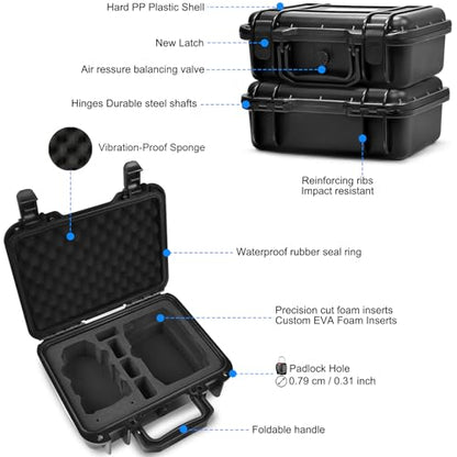 Lekufee Portable Travel Waterproof Hard Case for DJI Mini 4K/2 SE/2 and Other Accessories(CASE ONLY)