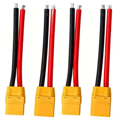 2 Pairs XT90H XT90 Plug Male and Female Connector with 90mm 10AWG Wire for RC Lipo Battery FPV Racing Drone