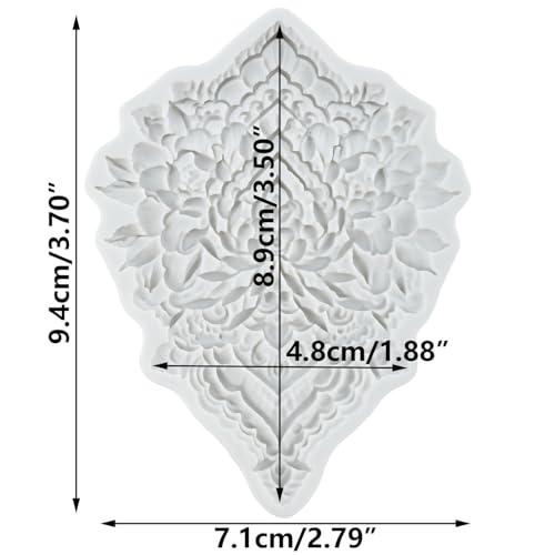 Baroque Relief Flower Polymer Clay Mold Baroque Silicone Molds - color: Style C