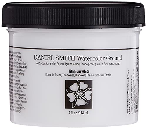 Daniel Smith Watercolor Ground 4oz Jar, Titanium White, 284055002, 4 Fl Oz (Pack of 1) - color: Titanium White