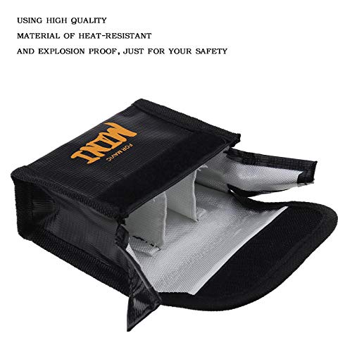 Micro Traders Battery Safe Bag Storage Sack Pouch Fireproof Explosion-Proof Charge Protective Guard for 3Pc Li-po Battery Protection Compatible with DJI Mavic Mini