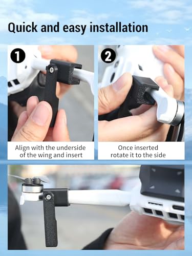 2-Pack Drone Landing Gear for Insta360 Antigravity A1, Lightweight Extension Legs Anti-Scratch Protector Bracket, Shockproof Plastic for Antigravity A1 Accessories (Black)