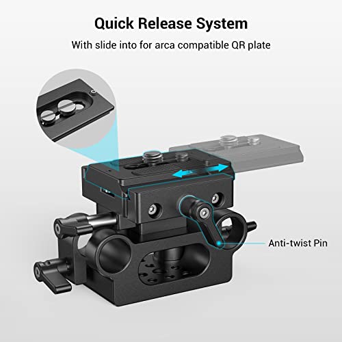 SmallRig Universal 15mm Rail Support System with 15mm Rod Clamp & QR Plate - style: Universal Baseplate