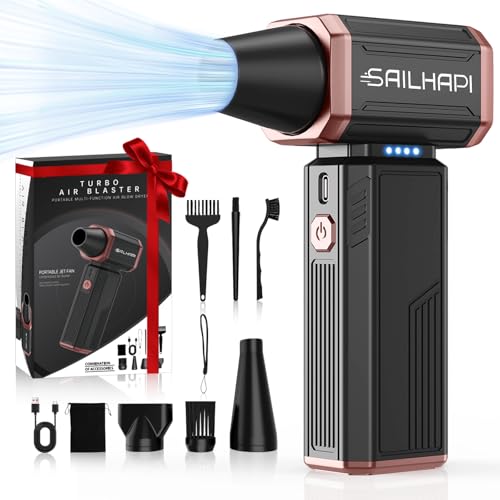 Compressed Air Duster 300000RPM, Cordless Electric Dust Blower - color: Gold+black