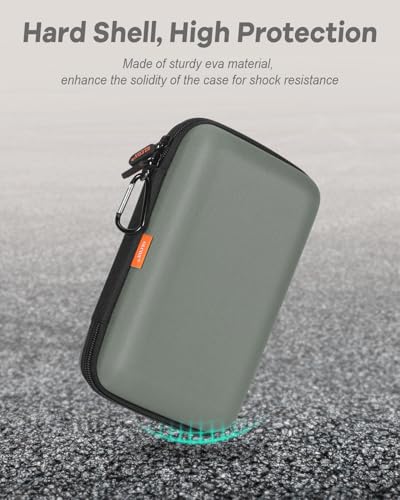 Gray-Green Hard Shell Carrying Case for External Hard Drive,Travel Case - color: Gray-Green