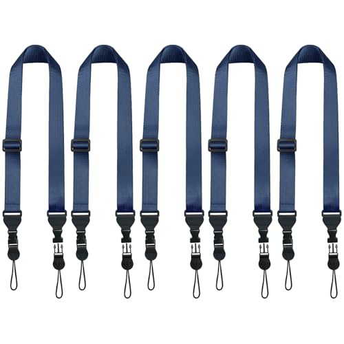 FIEIL 5 Pack Nylon iPad Strap, Adjustable Camera Neck Strap, Comfortable Shoulder Strap for iPad, Cellphone Tablet, Camera, Laptop, Binocular, Luggage Bag(Royal Blue Universal Neck Lanyard) - size: 5 Pack Royal Blue