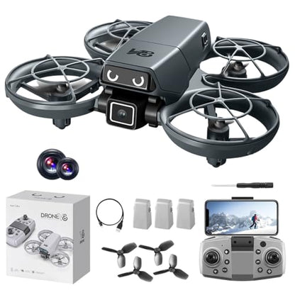 Mini RC Drone with HD Camera for Beginners, Altitude Hold, One-Key Takeoff, 3D Flips, Hovering, APP Control, Remote Control Quadcopter with 3 Batteries, Small Helicopter Airplane Drones Gifts for Adults Mini Quadcopter with LED Lights & All-Round Propelle
