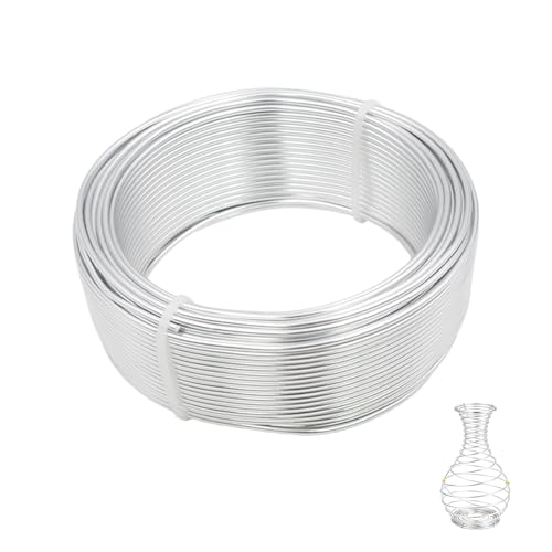 15 Gauge Aluminum Craft Wire, 98FT 1.5mm Silver Bendable Metal Wire - size: 15, style: Silver