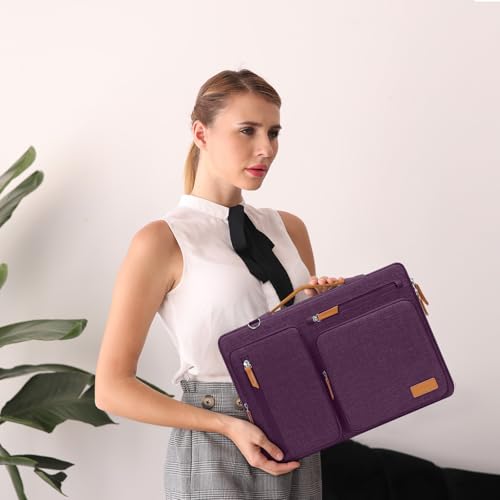 MOSISO 360 Protective Laptop Shoulder Bag, 17-17.3 inch Computer Bags - color: Argyle Purple, size: 17.3 inch
