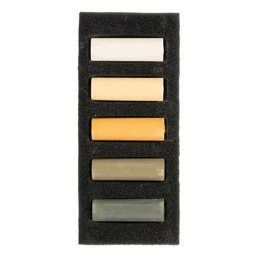 Rembrandt Soft Pastel Micro Set, 5-Piece Half Sticks, Yellow Ochres - color: Yellow Ochres, style: 5 Half Sticks in Micro Set