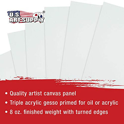 U.S. Art Supply 5 X 7 Inch Art Canvas Board Panels 24 Pack - 8 Ounce - size: 5" x 7"