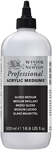 Winsor & Newton Professional Acrylic Medium, Gloss Medium, 500ml - color: Gloss Medium, style: 500ml (16.9-oz)