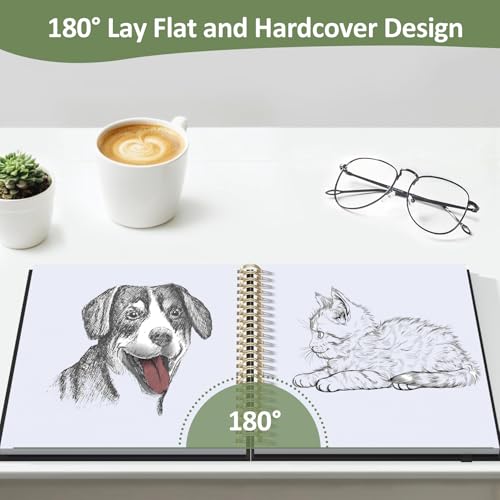 Forvencer 2 Pack Blank Spiral Notebook, 8"x 5.6"Hardcover Sketch Book - color: Purple