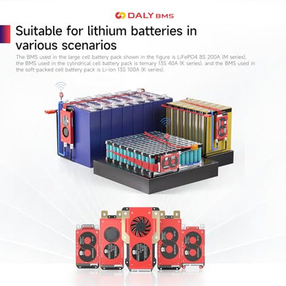 DALY Smart BMS 4S 12V 100A LiFePO4 with WiFi Bluetooth Module CAN RS485 - color: 4S 12V, size: 100A