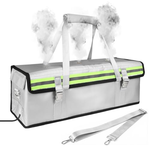 E-Bike Battery Bag(Extra Large),Lipo Battery Fireproof Safe,8Layers Fiberglass&Silicone Fabric with Reflective Strip,Charging Bag for Bicycle Comfortable Handle - color: Silver White, size: E-Bike Size