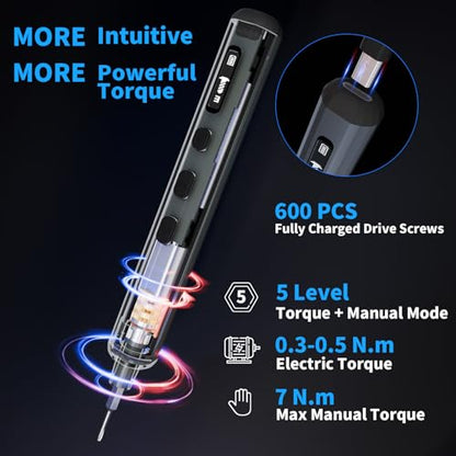 STREBITO Mini Electric Screwdriver, 70 in 1 Small Electric Screwdriver Set - style: Upgraded