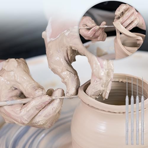 20 Pcs Ceramic Needle Clay Needle Tools Stainless Steel Sculpture Polymer Clay Needle Ceramic Detail Tools for Sculpting Carving Texture Art