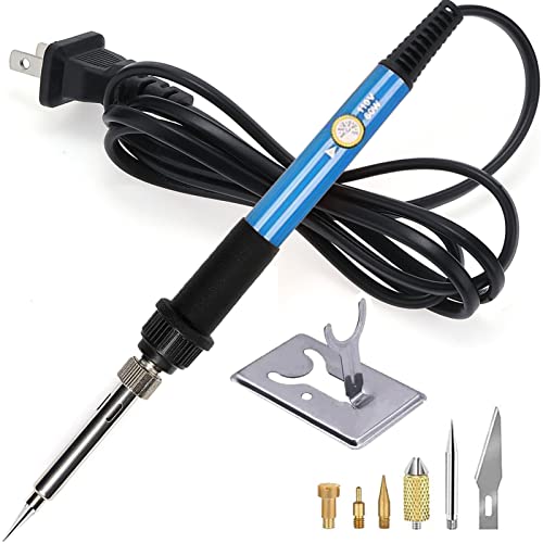 Wood Burning Kit, WoodBurning Tool Adjustable Temperature for Adult - color: Bue