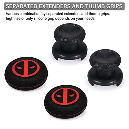 FPS Thumbstick Extender & Printing Rubber Silicone Grip Cover 2 Sets for Xbox Series X/S & Xbox One Controller(Immortal) - color: 19