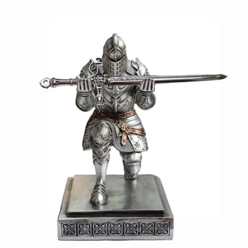 King's Guard Knight Pen Holder with a Letter Opener Desk Organizers Silver - color: Silver