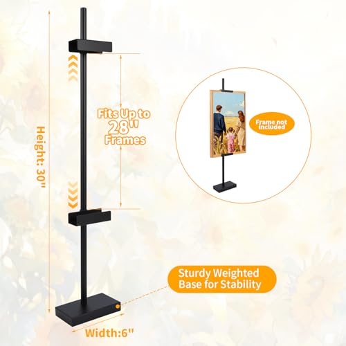 Adjustable Tabletop Easel Stand, 29" Adjustable Art Easel, Picture Easels for Display, Easel, Picture Frame Stand (Black) (30inch) - size: 30inch