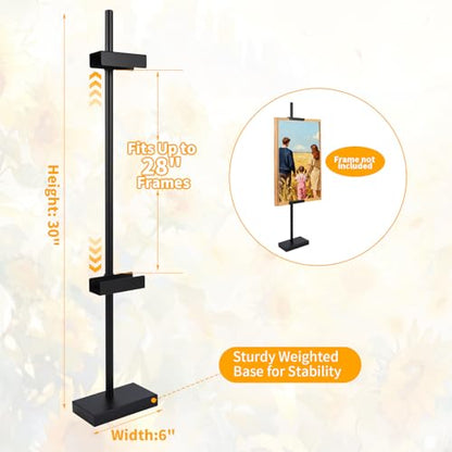 Adjustable Tabletop Easel Stand, 29" Adjustable Art Easel, Picture Easels for Display, Easel, Picture Frame Stand (Black) (30inch) - size: 30inch