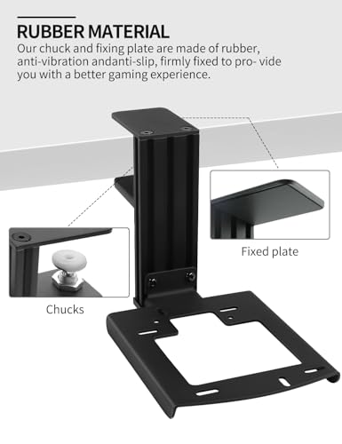 Metal Desk Mount for Flight Sim Stick Compatible with Thrustmaster SimTask Farmstick, T-Flight Hotas One, T-Flight Hotas X, T16000M FCS, TCA Sidestick, Quick Release/ Sturdy Clamp/ Height Adjustable