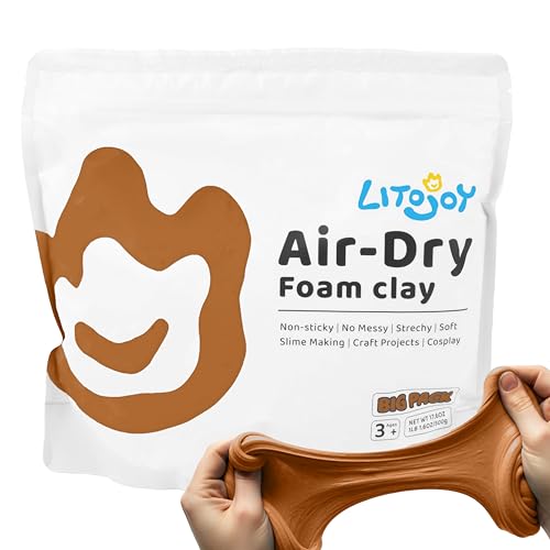 Light Brown Air Dry Foam Clay 1.1lbs/500g, Soft & Easy to Mold - color: Brown