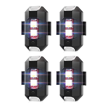 QVEVDACAR LED Strobe Drone Lights, 7 Colors Mini USB Rechargeable Lighting