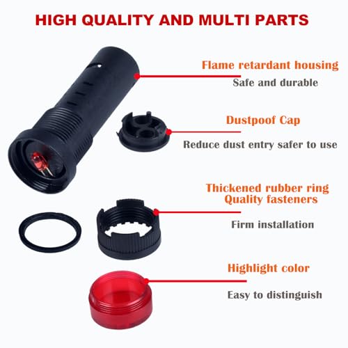 2pcs 16mm AC/DC 24V Red LED Buzzer Flash Alarm Signal Indicator Light Beep Signal Intermittent Sound - size: 16mm / 24V