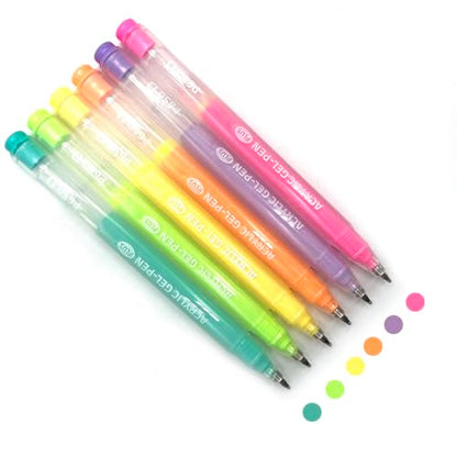 6 Colors 1.0mm Fine Pointed Acrylic Gel Pen Set,Dopamine - color: Beige