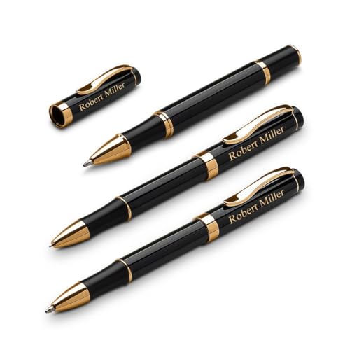 Executive Gift Shoppe | Personalized Laser Engraved Three Piece Pen & Pencil Gift Set with Cherry Wood Box