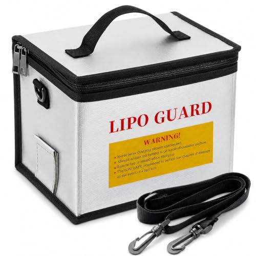 LiPo Safe Bag Fireproof Explosionproof Battery Storage & Charge Safe Pouch - color: White