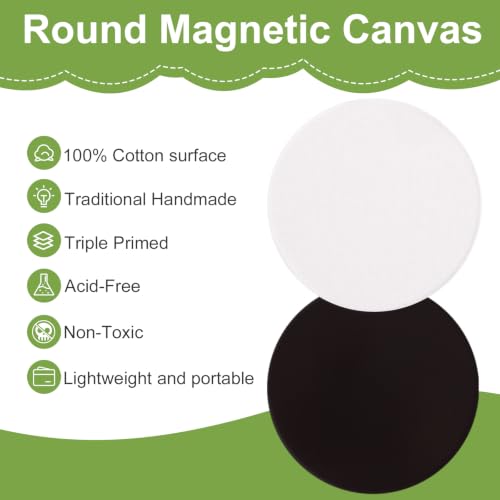 72Pack 2.5x2.5IN Round Mini Canvas Magnets, Small Magnetic Paint Canvas - size: 2.5 x 2.5 in (72 Pack)