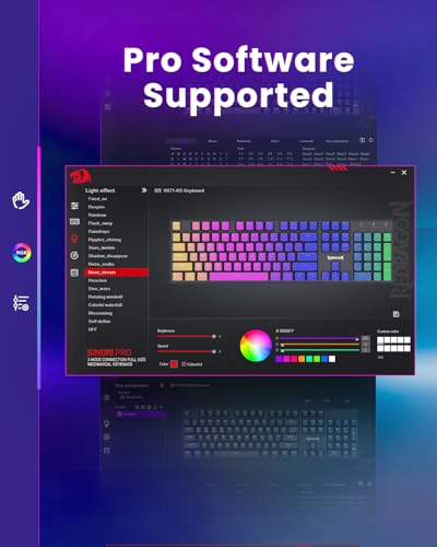Redragon K671KS Wireless Mechanical Gaming Keyboard, Tri Mode BT/2.4G/USB-C Hot Swappable Custom Keyboard, RGB Backlit Computer Gaming Keyboards, PBT Keycaps, Programmable for PC/Tablet/MAC - color: Deep Black