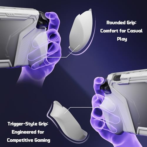 playvital for Switch 2 Beyond-Grip Dockable Case, Interchangeable FPS/Omni Ergonomic Grips + Military-Grade Drop Protective Cover + 2 Joystick Caps for Nintendo Switch 2 (White) - color: White
